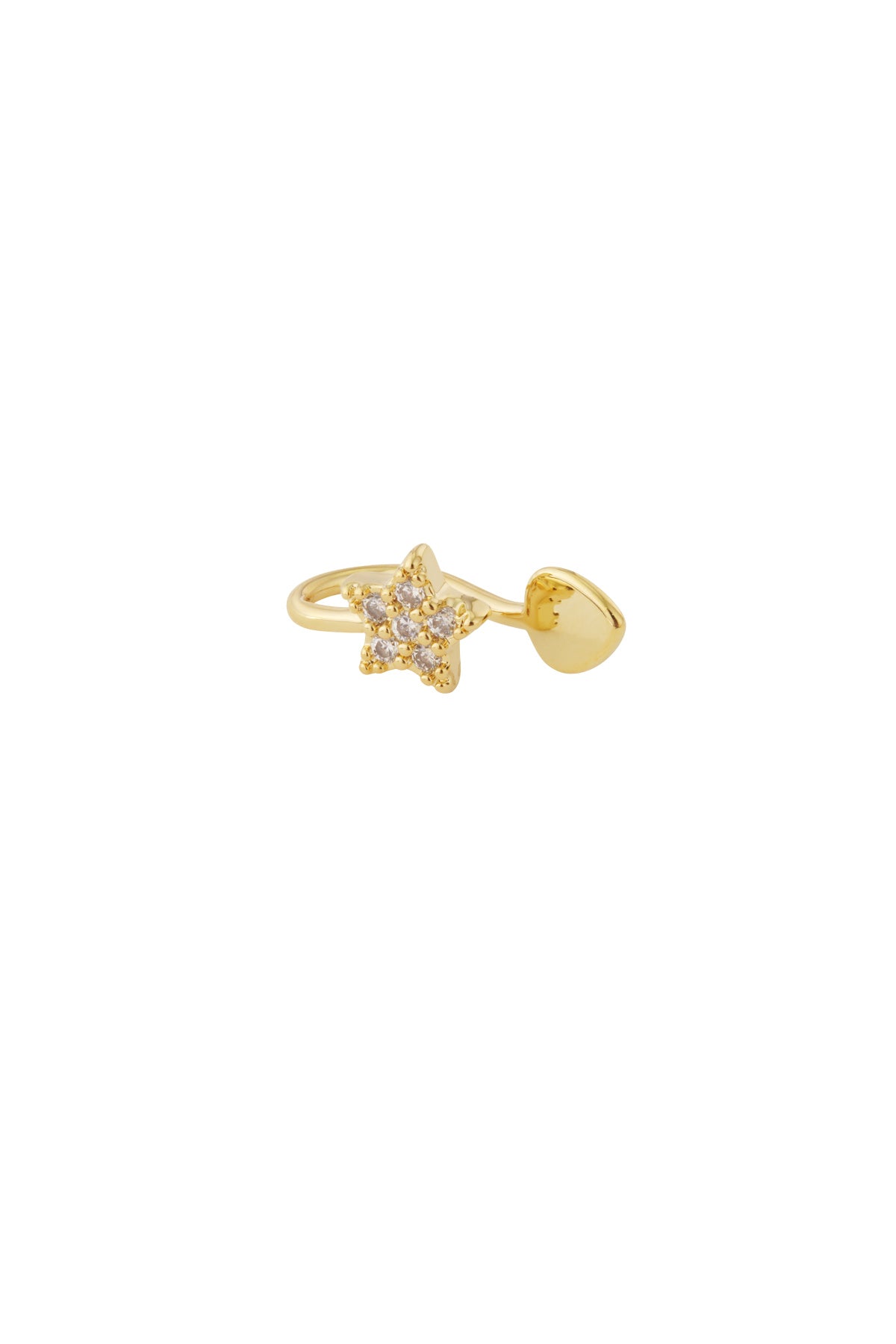 Piercing de nariz y oreja con forma de estrella
