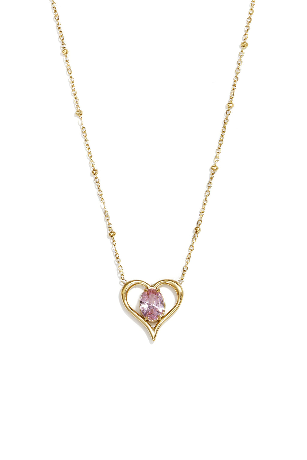 Collares con colgante de acero inoxidable con forma de corazón, de la serie Daily Simple para mujer.