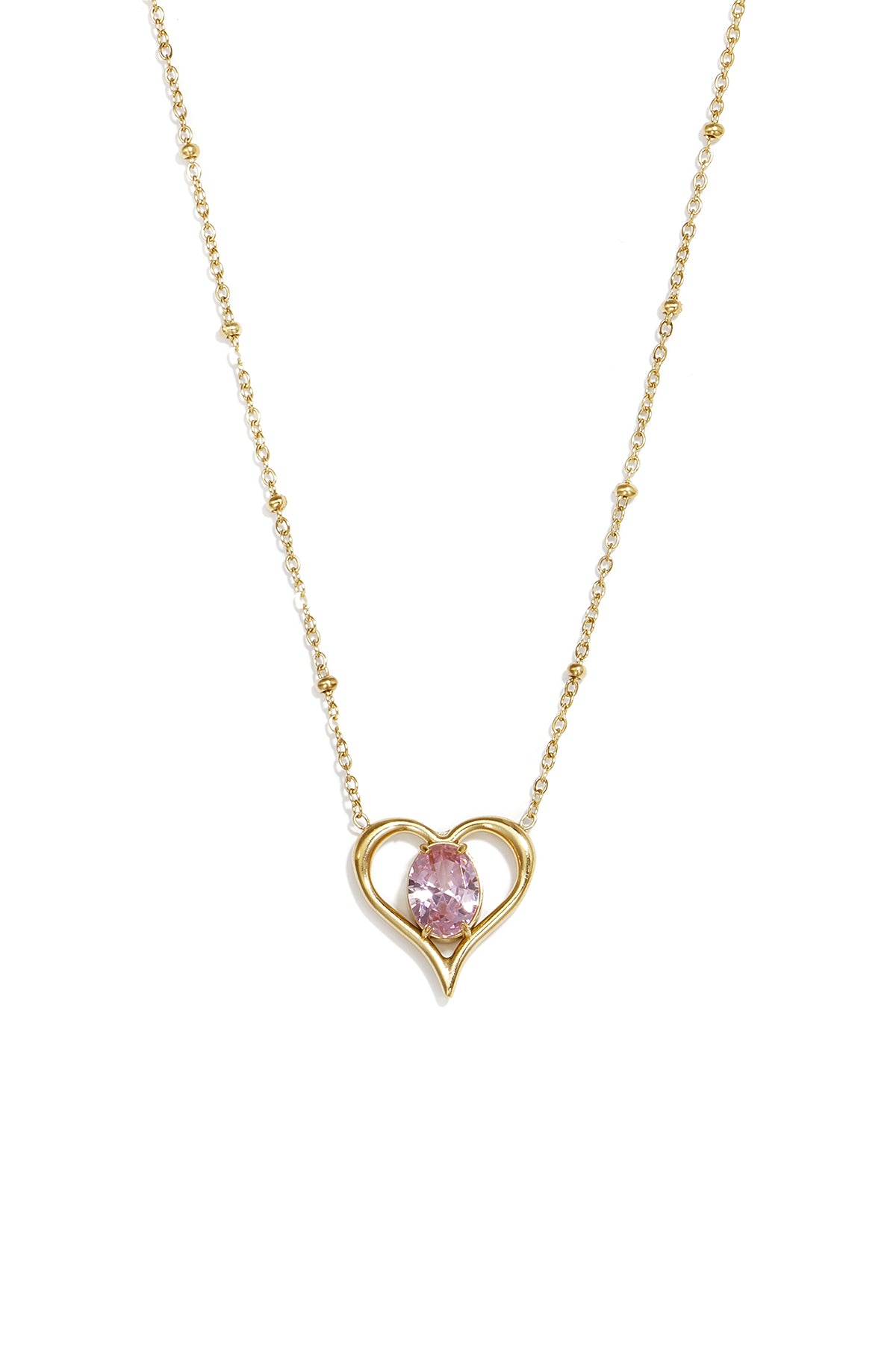 Collares con colgante de acero inoxidable con forma de corazón, de la serie Daily Simple para mujer.