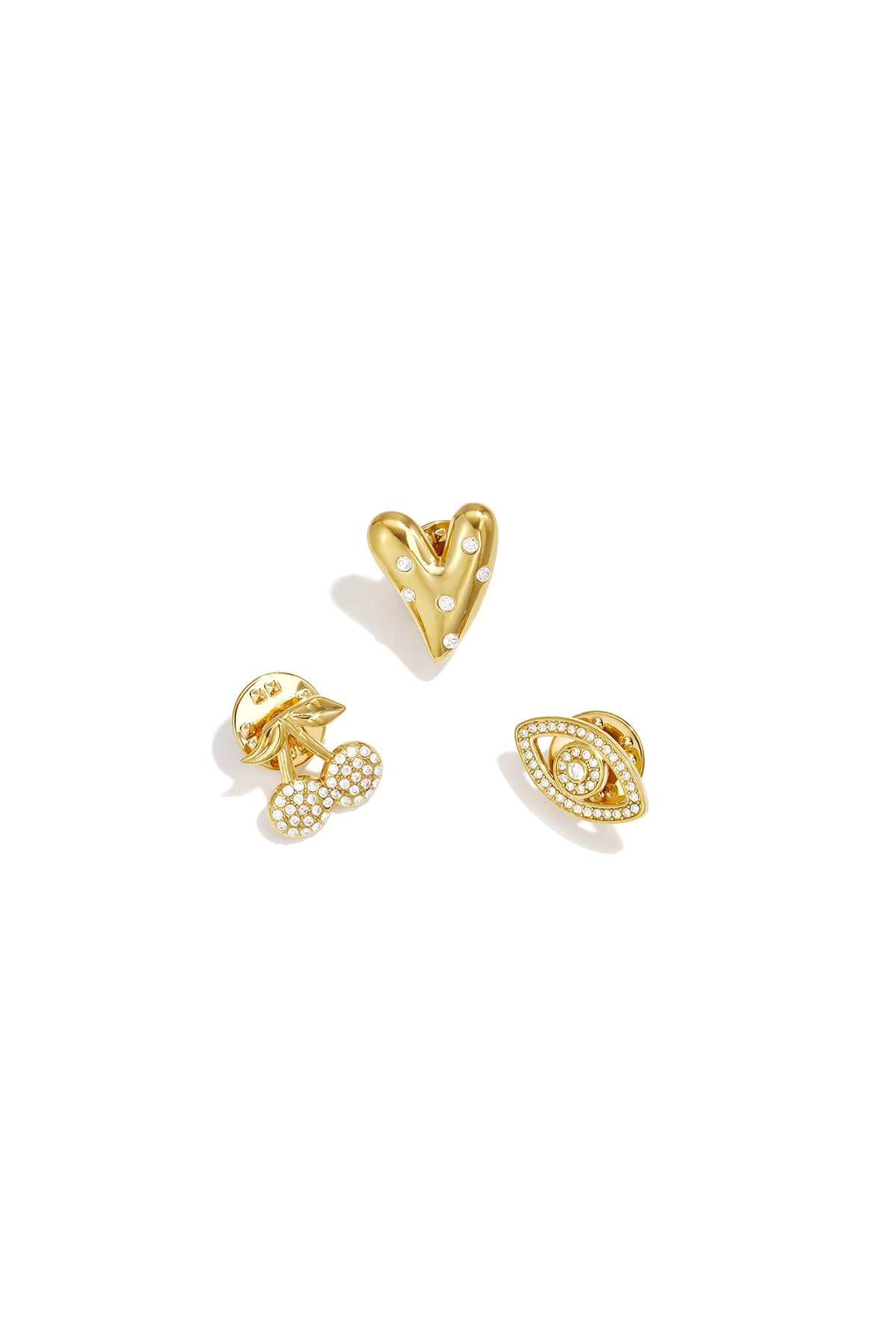 Broches con forma de corazón, sencillos, de acero inoxidable, accesorios para el día a día.