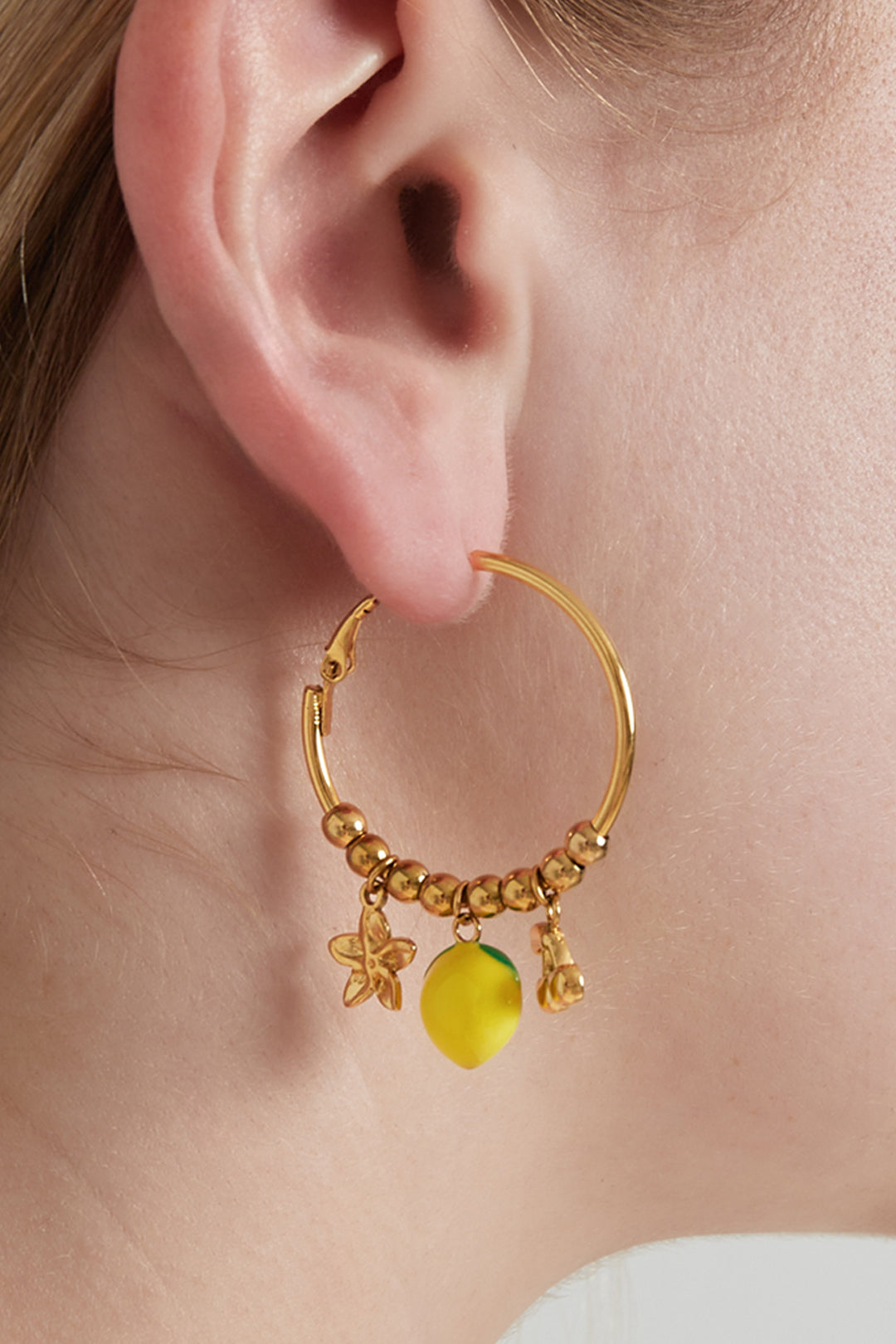 Pendientes de limón con cereza