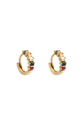 Stylish Gold Hoop Earrings with Rhinestones
