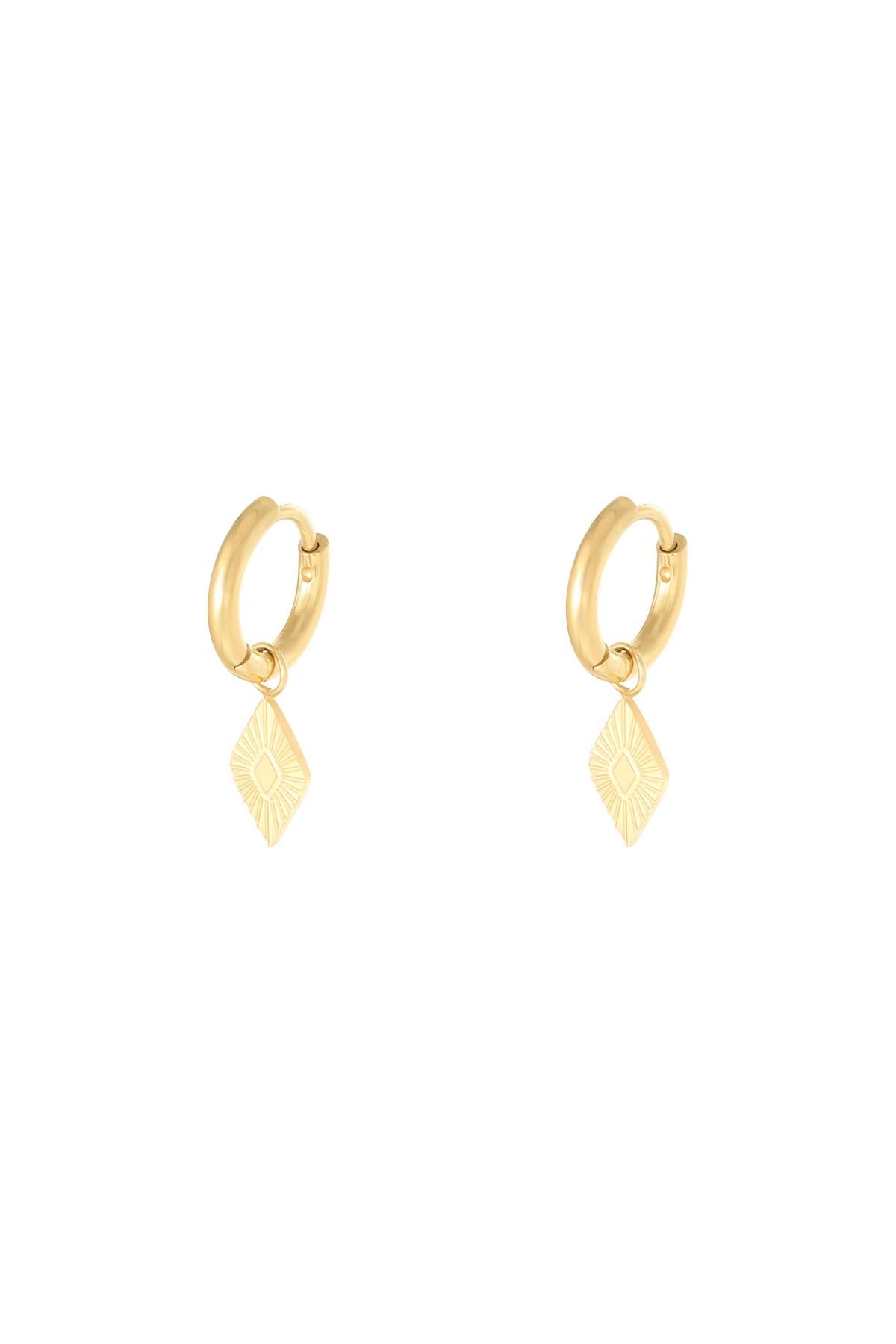 Pendientes Diamond Color dorado Acero inoxidable