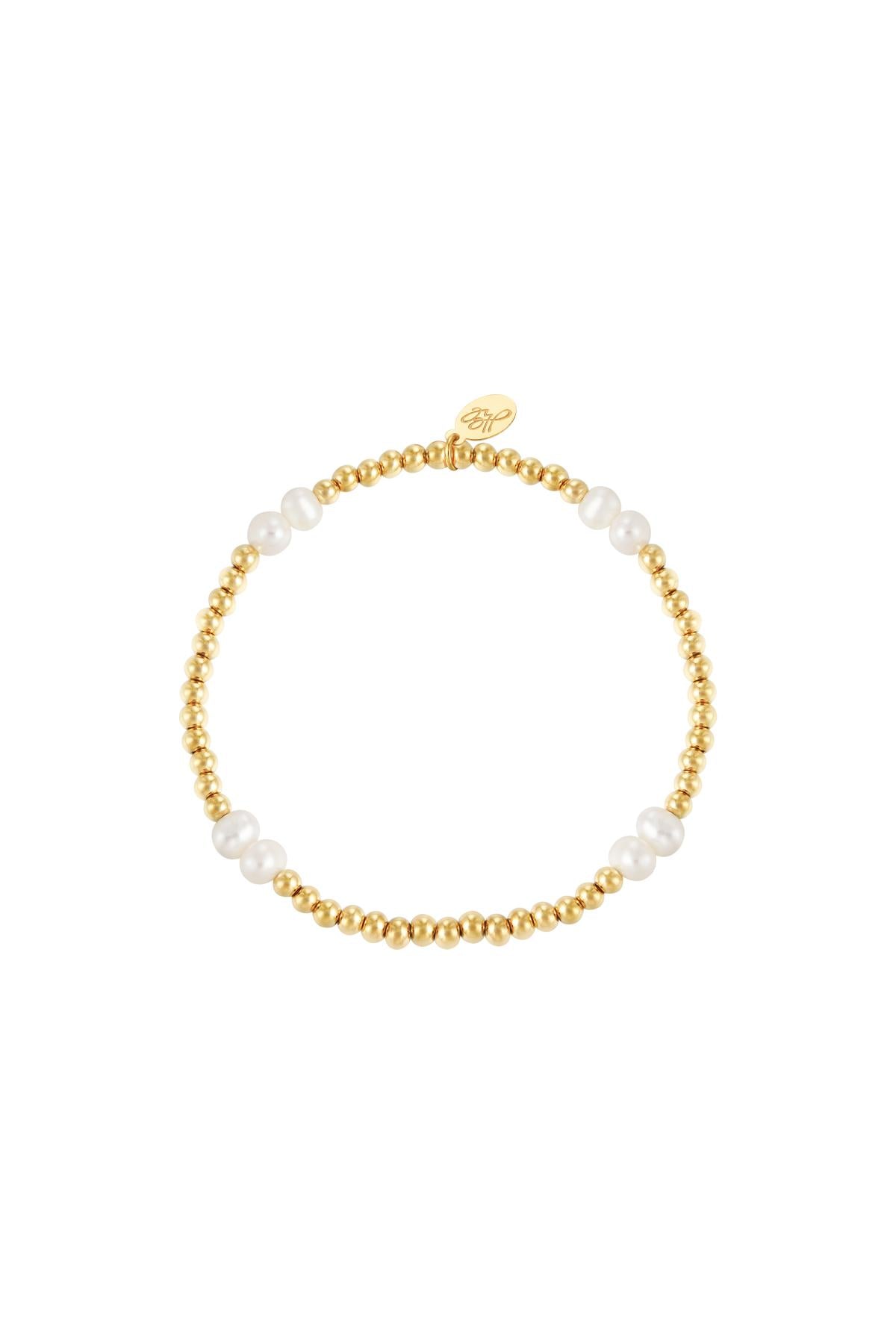 Pulsera pearl mix Color dorado Acero inoxidable