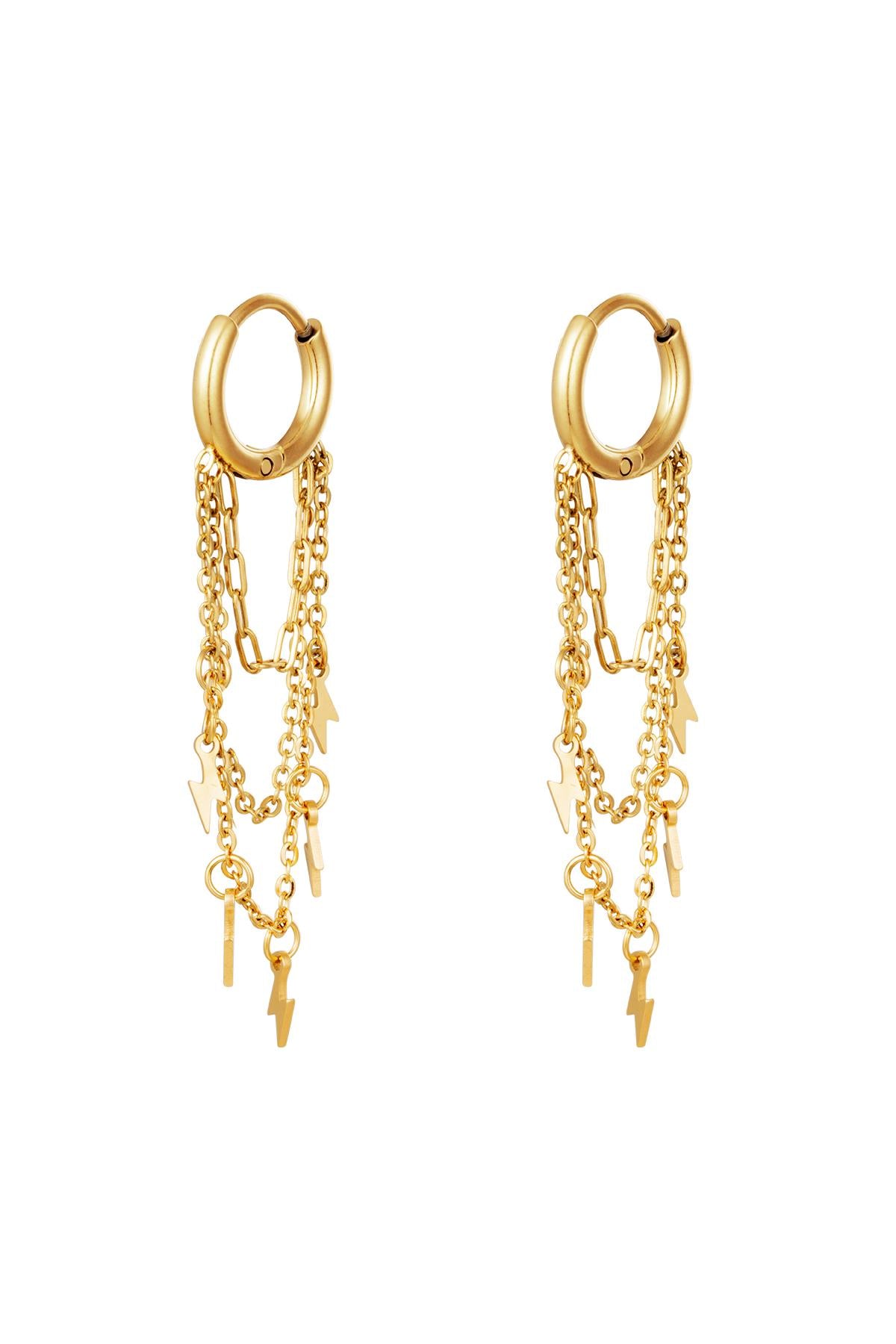 Stylish Dangle Earrings in Silver and Gold