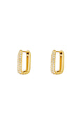 Stylish Stainless Steel Hoop Earrings with Zircon