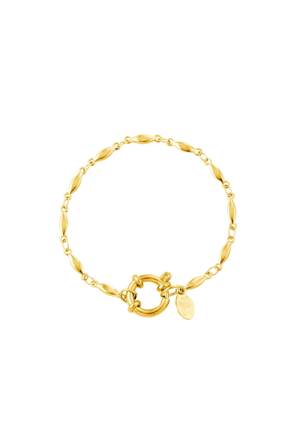 Pulsera cadena ovalada Color dorado Acero inoxidable
