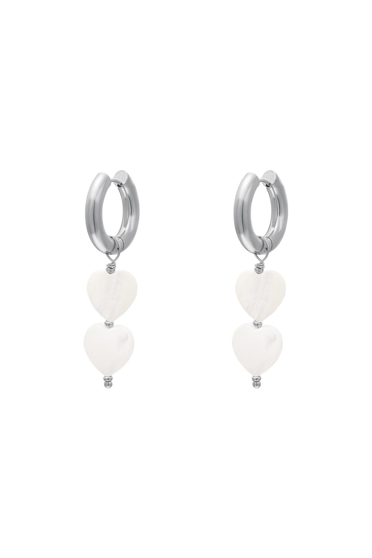 Elegant Silver & White Gold Shell Beads Earrings