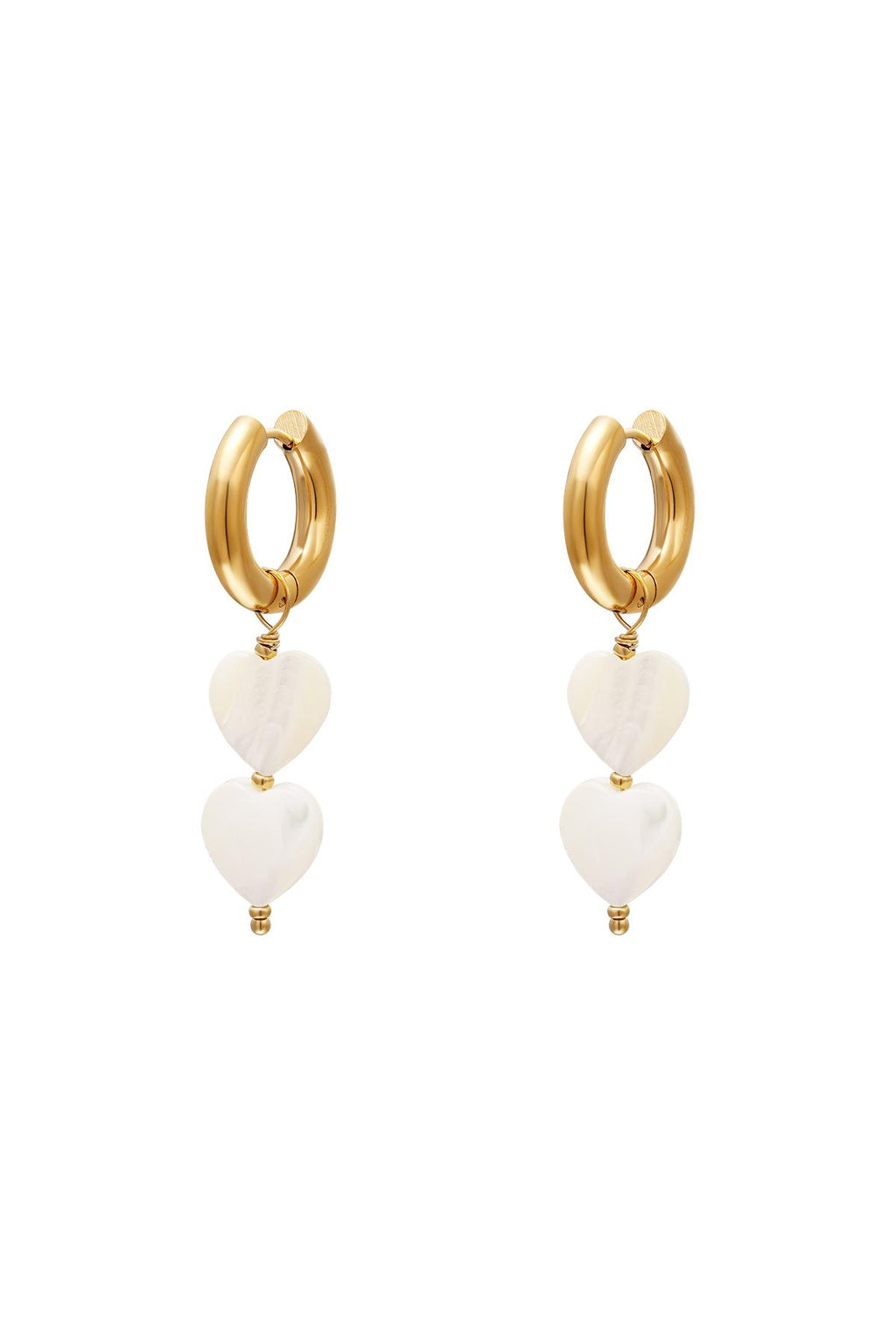 Elegant Silver & White Gold Shell Beads Earrings