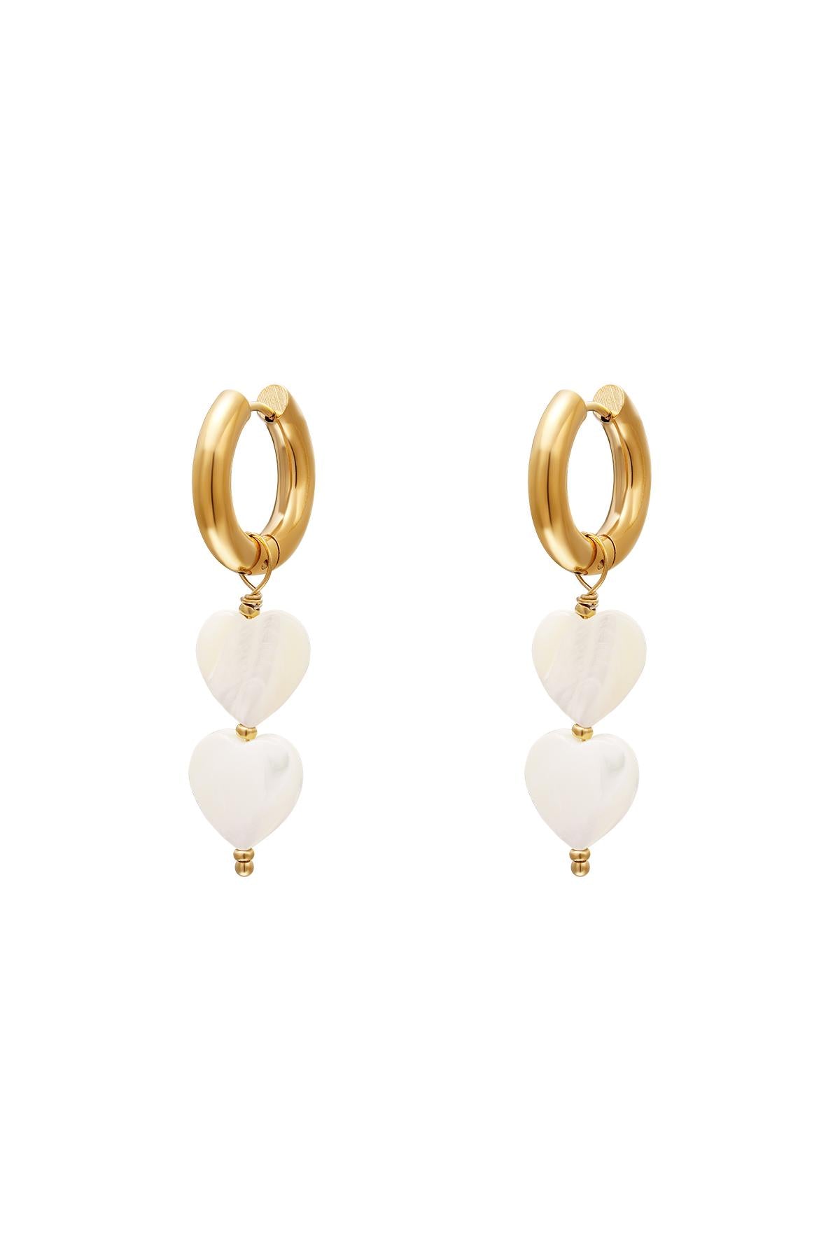 Elegant Silver & White Gold Shell Beads Earrings
