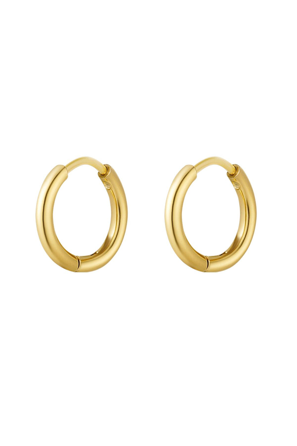 Stylish Stainless Steel Hoop Earrings - Silver & Gold