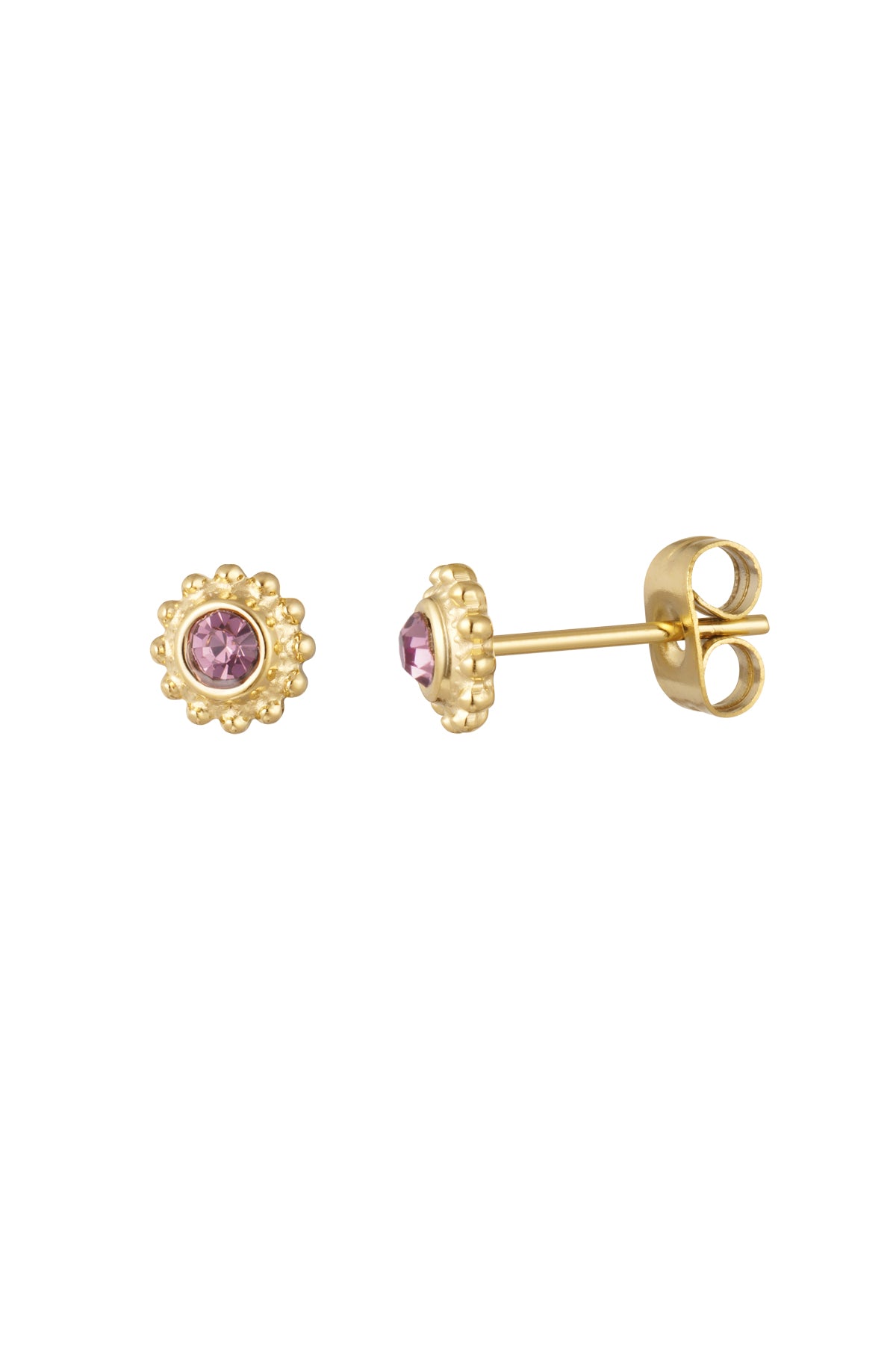 Pendientes luna - Color dorado rosa