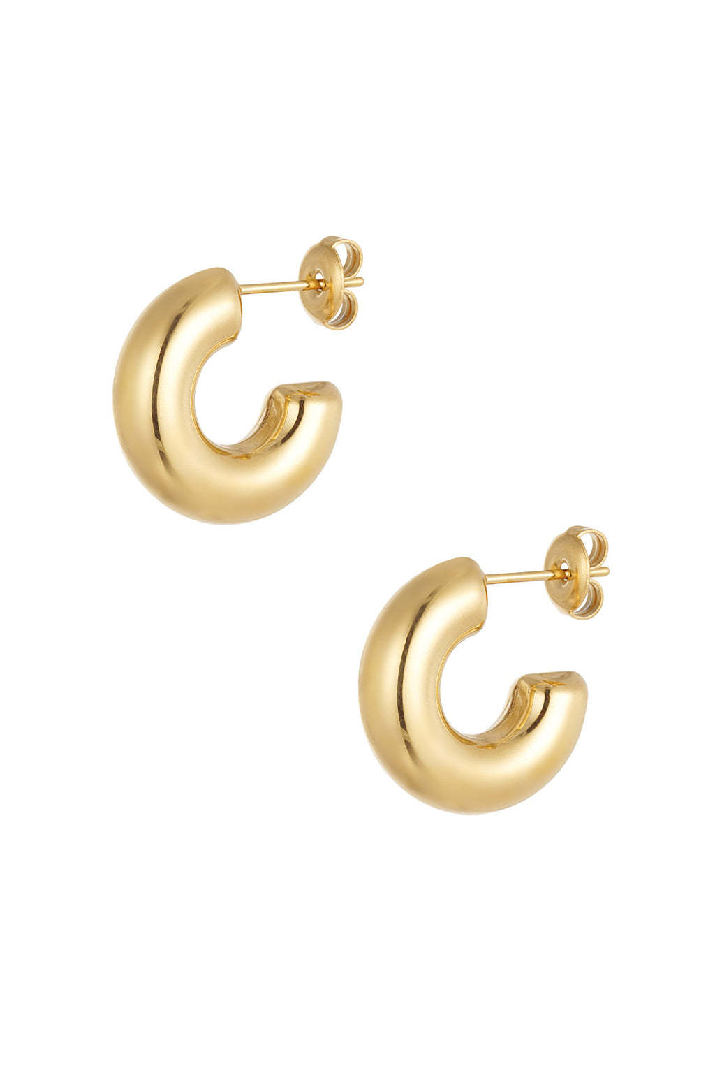Stylish Stainless Steel Hoop Earrings in Silver & Gold