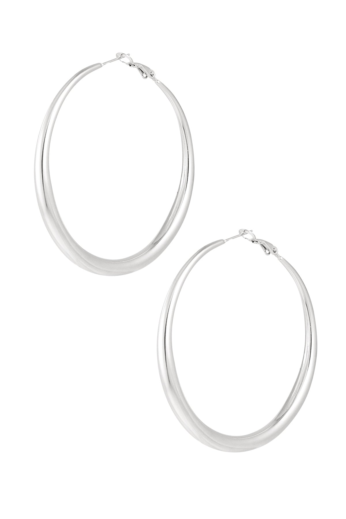 Elegant Stainless Steel Hoop Earrings - Silver & Gold