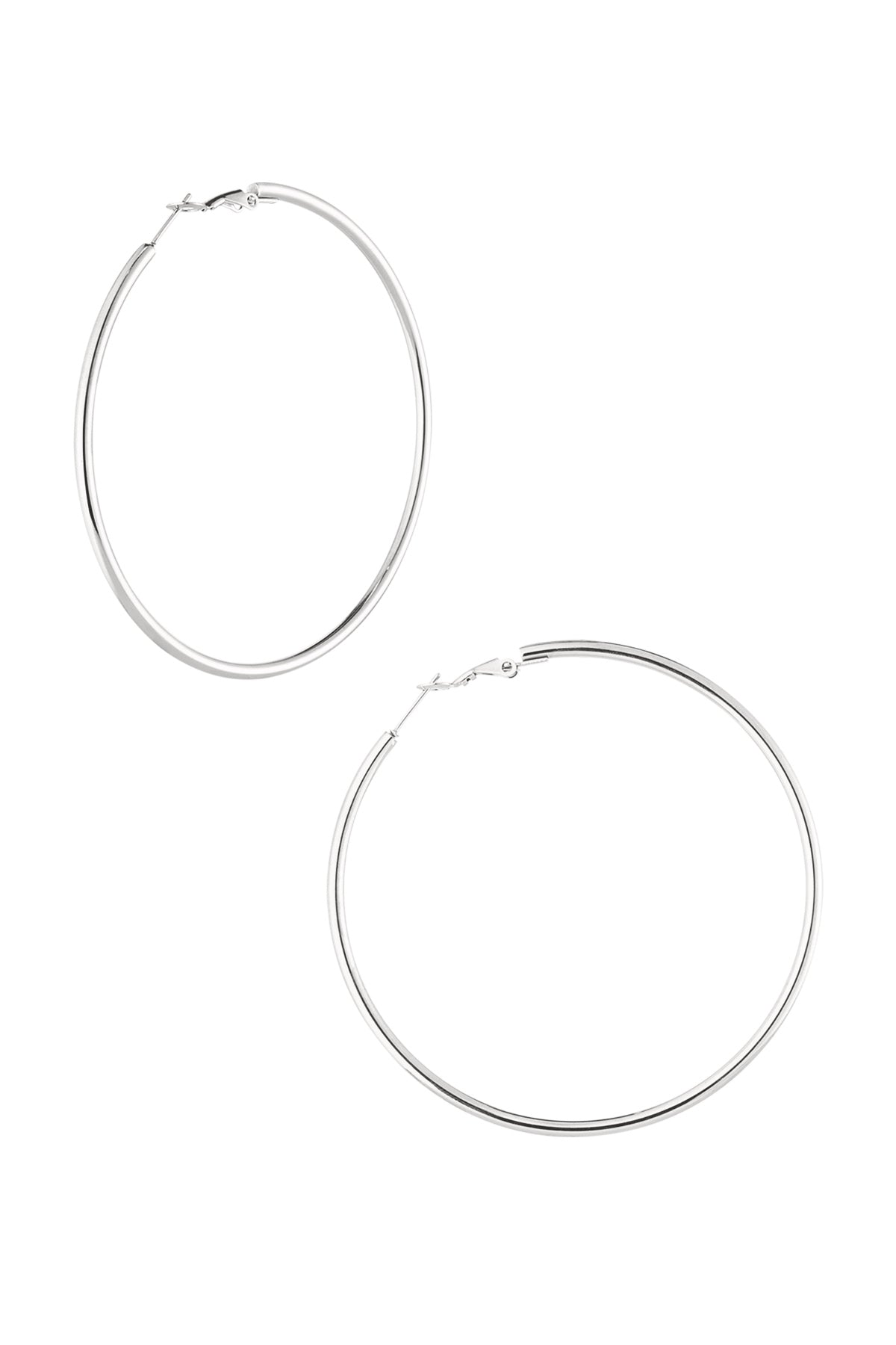 Stylish Stainless Steel Hoop Earrings - Silver & Gold