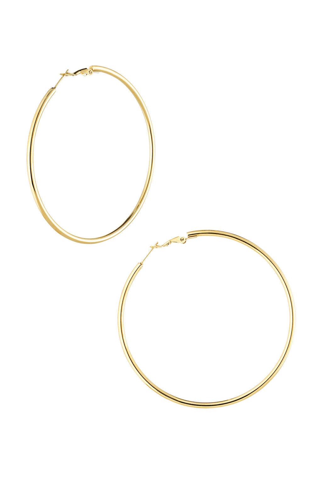 Stylish Stainless Steel Hoop Earrings - Silver & Gold