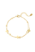 pulsera doble trébol/bolas