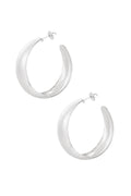 Stylish Statement Hoop Earrings in Silver & Gold