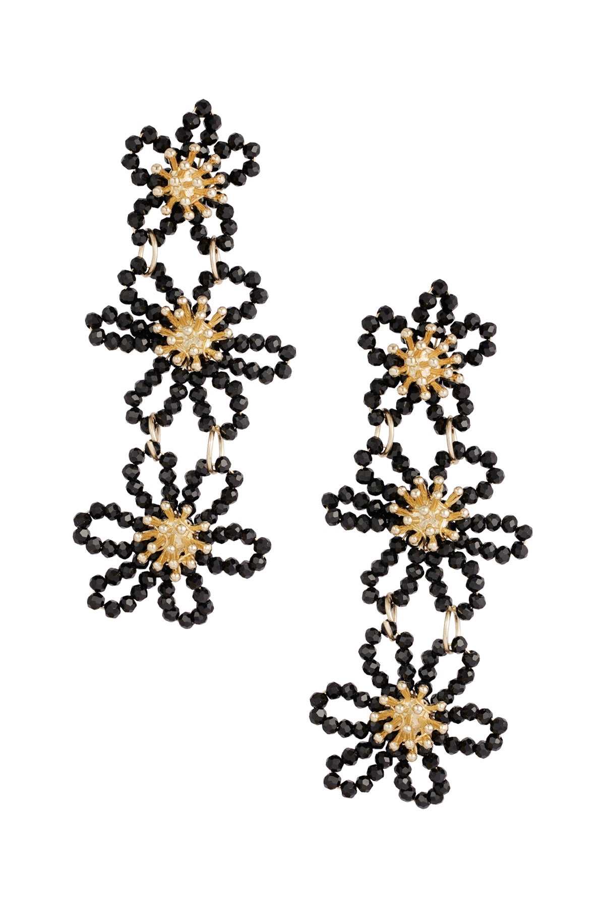 Pendientes llamativos de fiesta de flores - naranja/púrpura