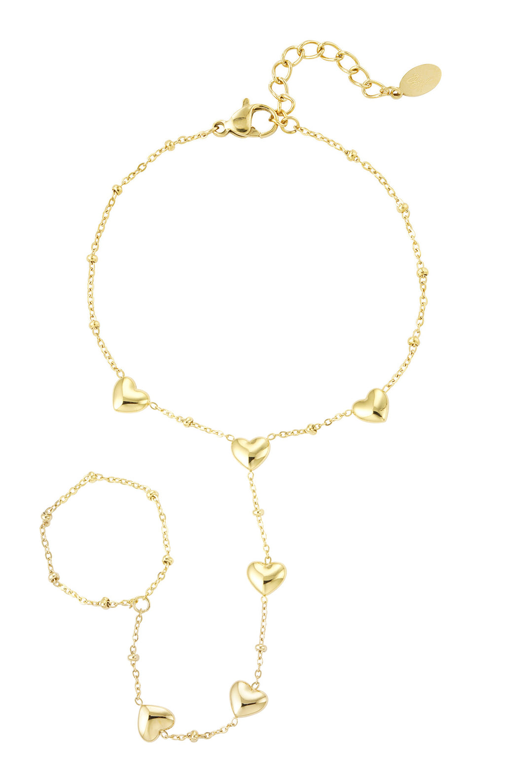 Elegant Hand Chain Bracelet in Silver & Gold
