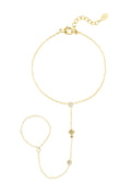 Elegant Hand Chain Bracelet in Silver & Gold