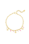 Stylish Stainless Steel Charm Bracelets in Pink, Blue, Orange