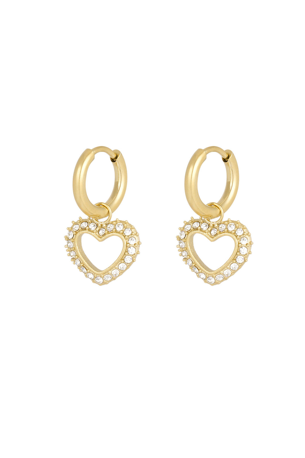 Elegant Heart-Shaped Rhinestone Drop Earrings