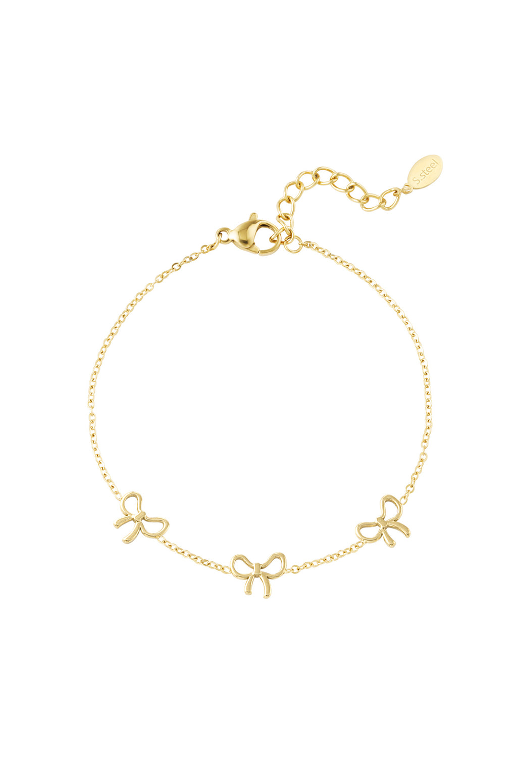 Elegant Stainless Steel Charm Bracelet - Silver & Gold
