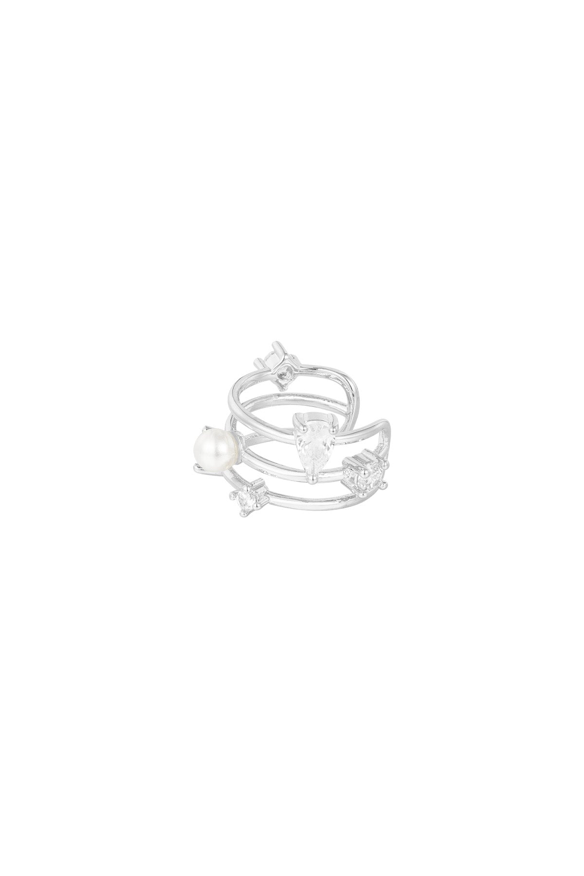 Pendiente tipo brazalete Pearl Glow - dorado