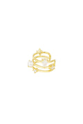 Pendiente tipo brazalete Pearl Glow - dorado