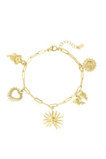 Stylish Gold Stainless Steel Charm Bracelet