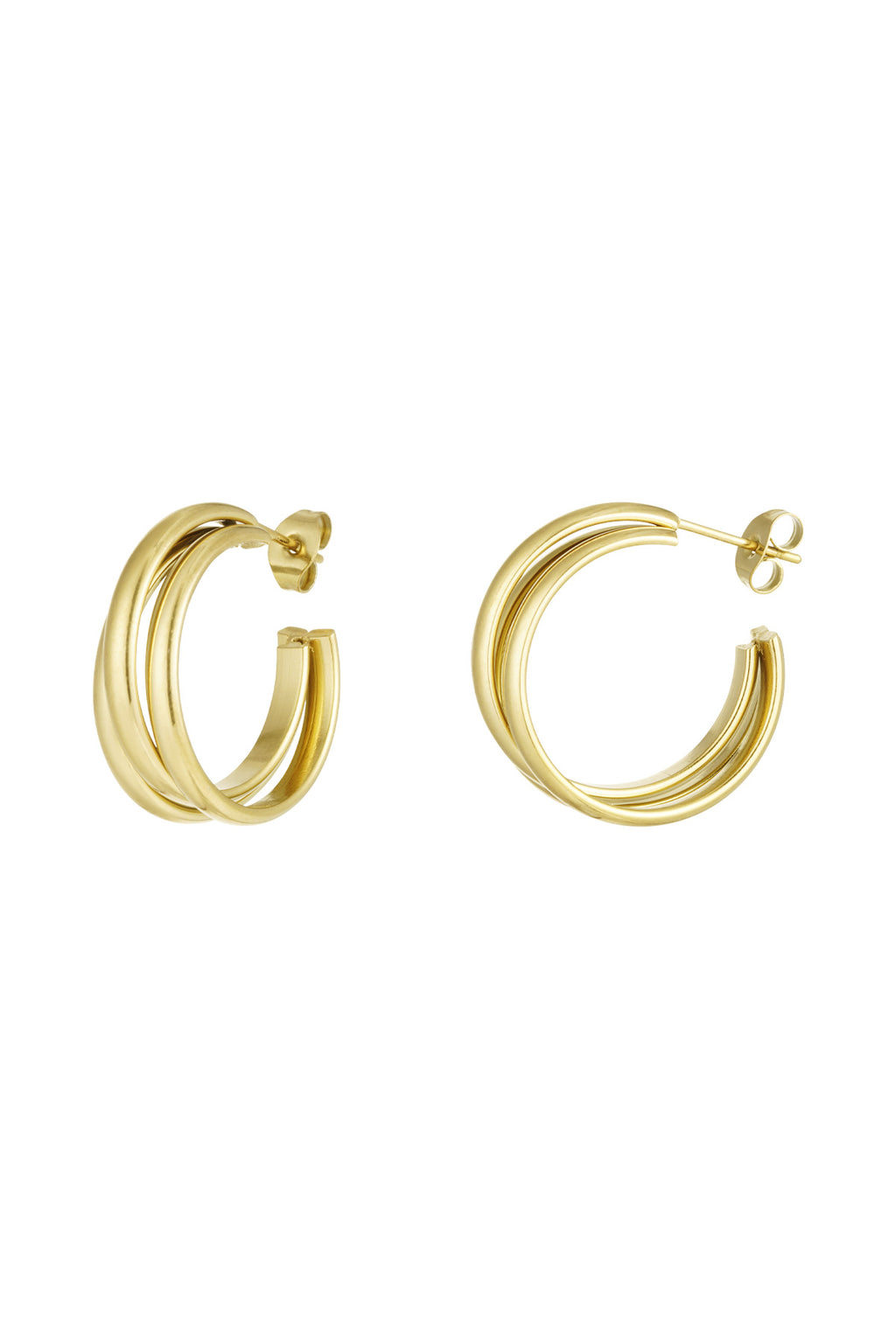 Stylish Statement Hoop Earrings in Silver & Gold