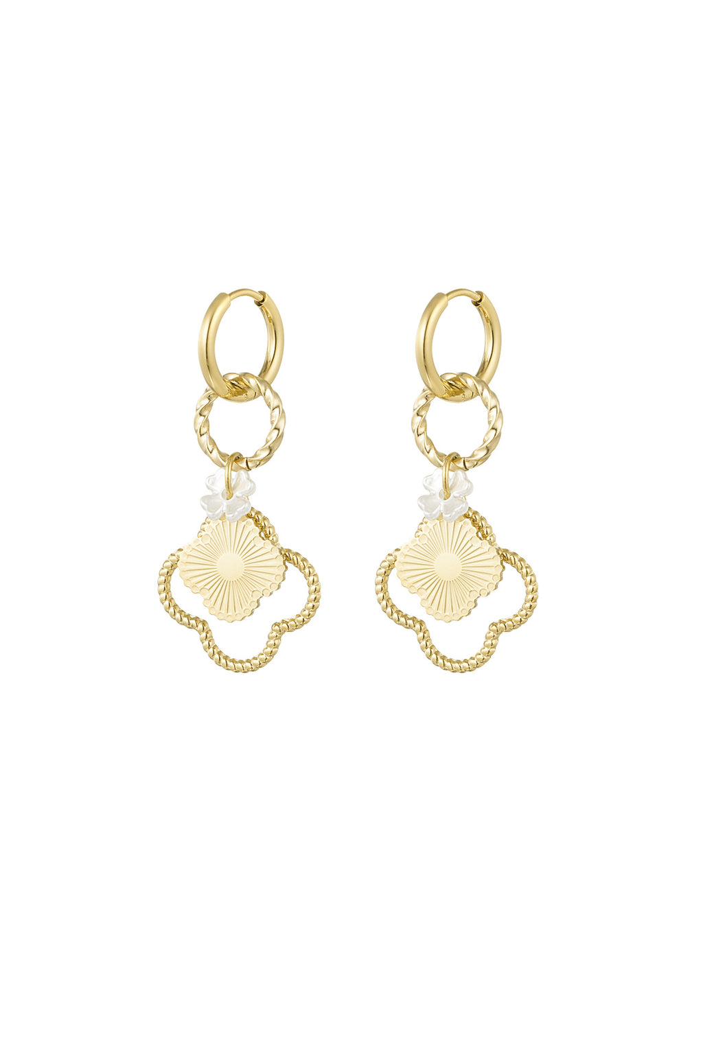 Elegant Drop Earrings in Silver & Gold