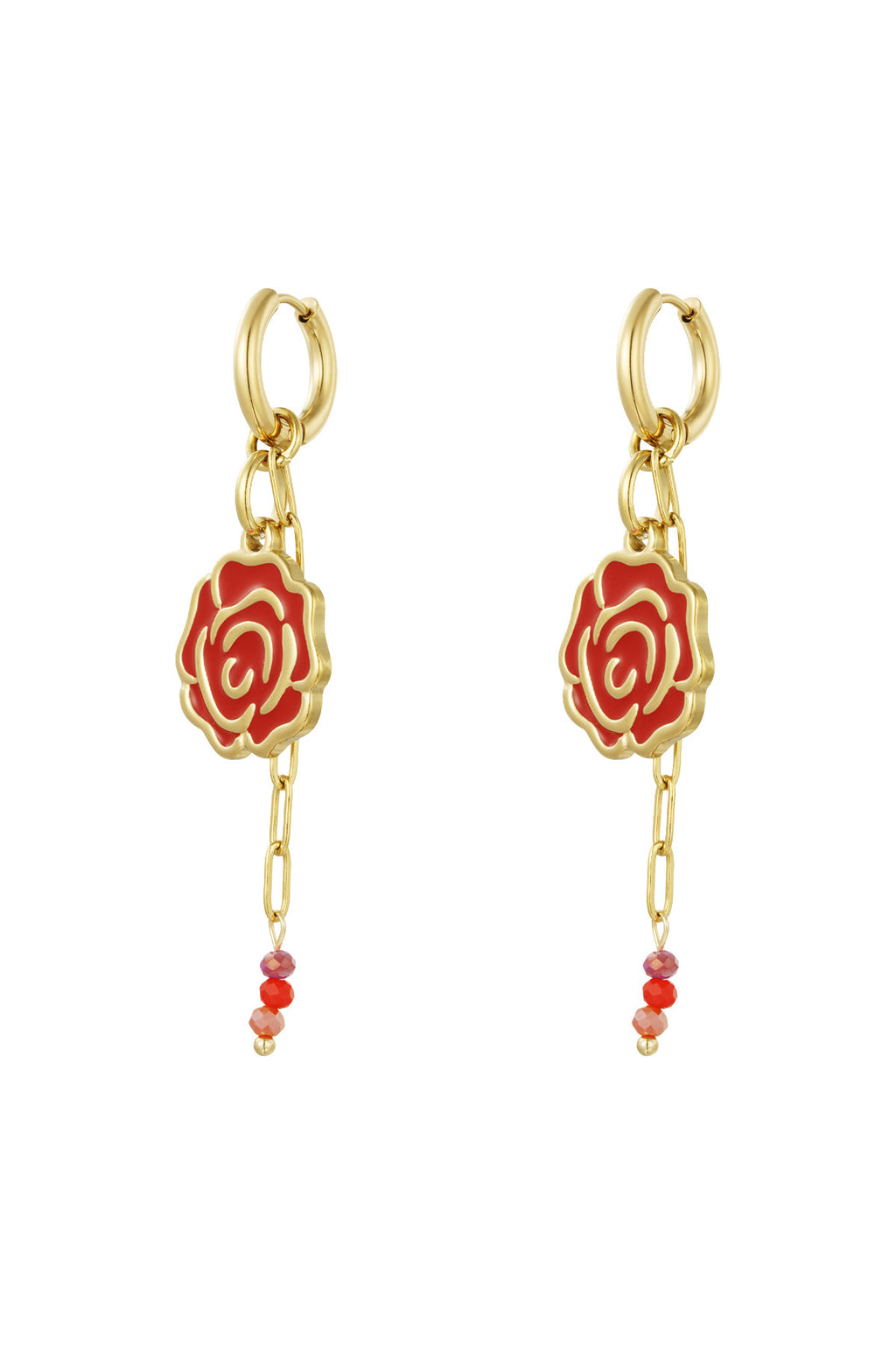 Pendientes corazón rosa