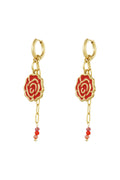 Pendientes corazón rosa