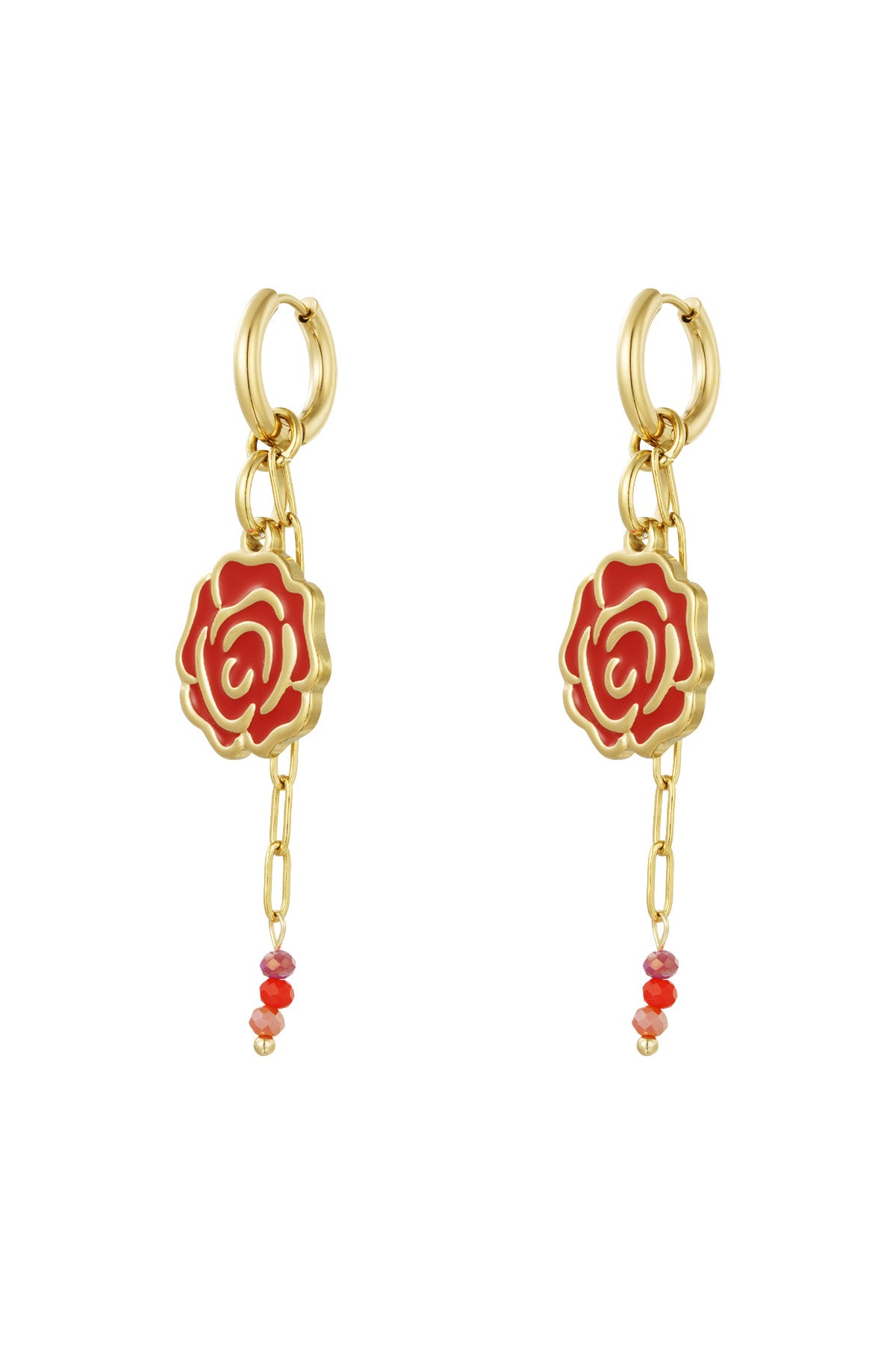 Pendientes corazón rosa