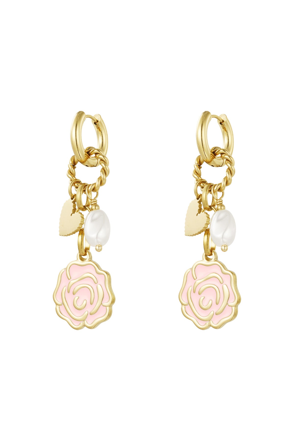 Pendientes rosa eterna
