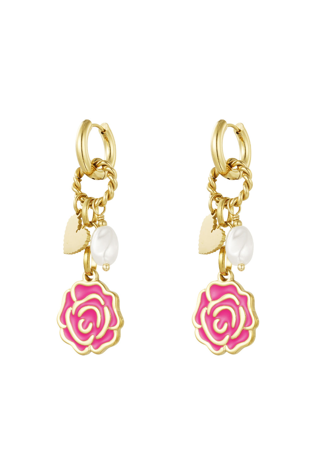 Pendientes rosa eterna