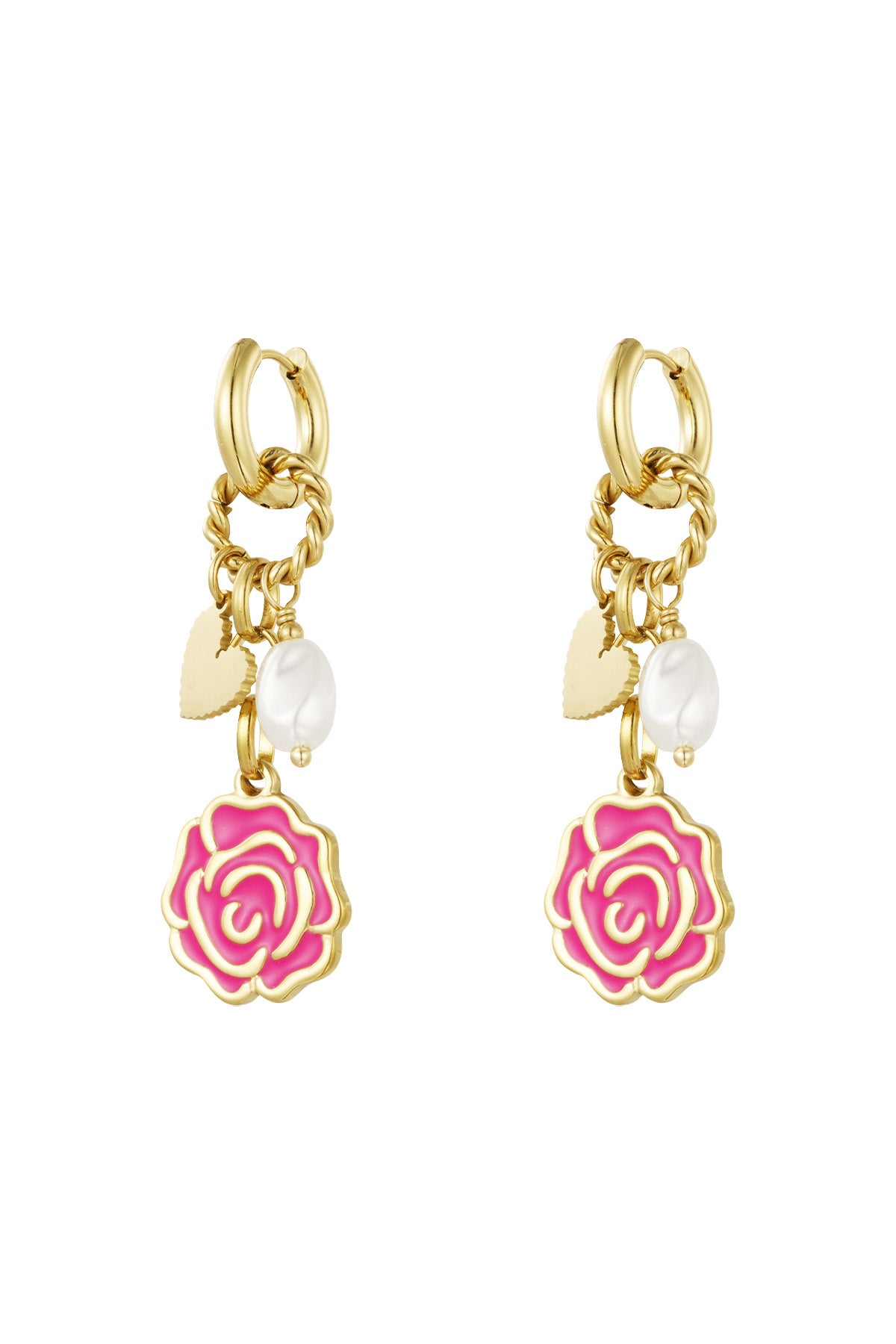 Pendientes rosa eterna