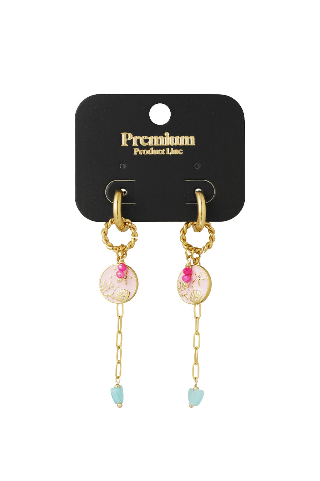 Elegant Pink Drop Earrings in 304S Steel