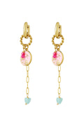 Elegant Pink Drop Earrings in 304S Steel