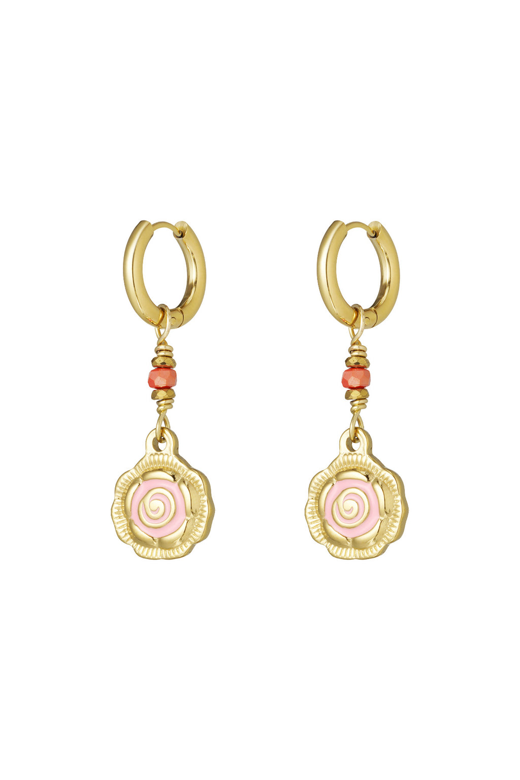 Pendientes con brillo rosa - Color Color dorado rosa