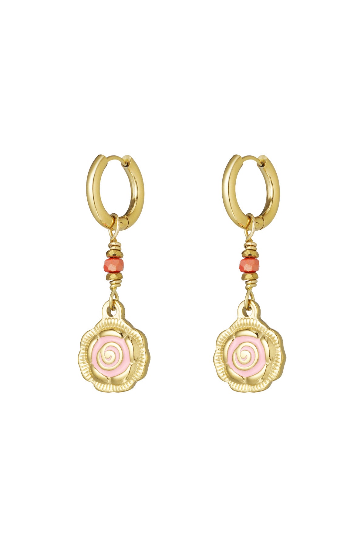 Pendientes con brillo rosa - Color Color dorado rosa