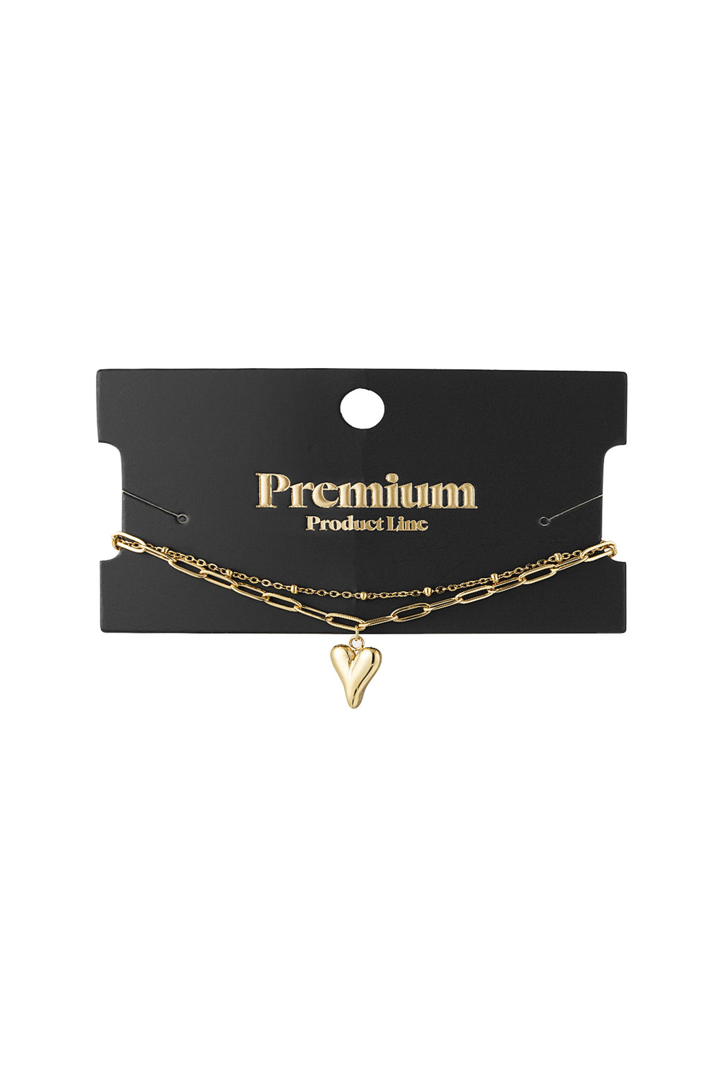 Chic Heart Charm Bracelet in Silver and Gold
