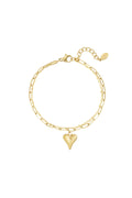 Chic Heart Charm Bracelet in Silver and Gold