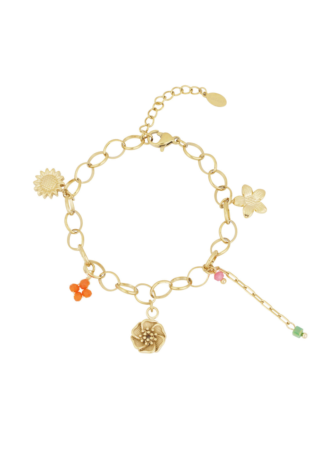 Pulsera Charm Flor Dash - Color Oro