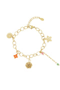 Pulsera Charm Flor Dash - Color Oro