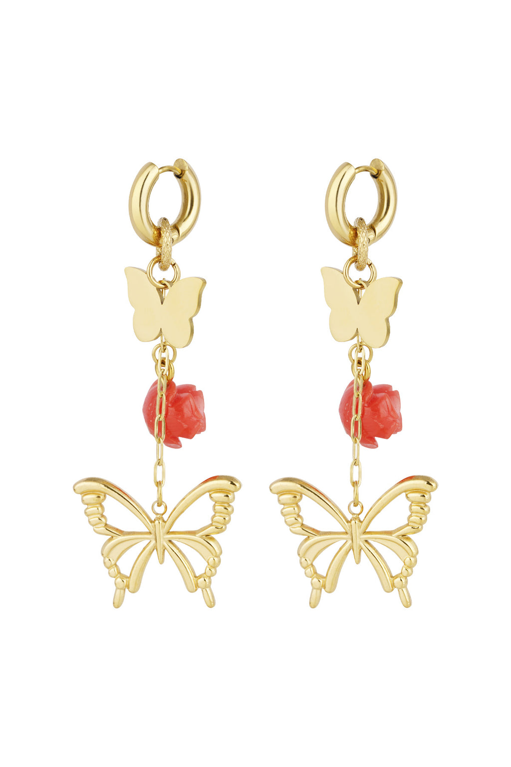 Stylish Drop Earrings in Silver & Gold
