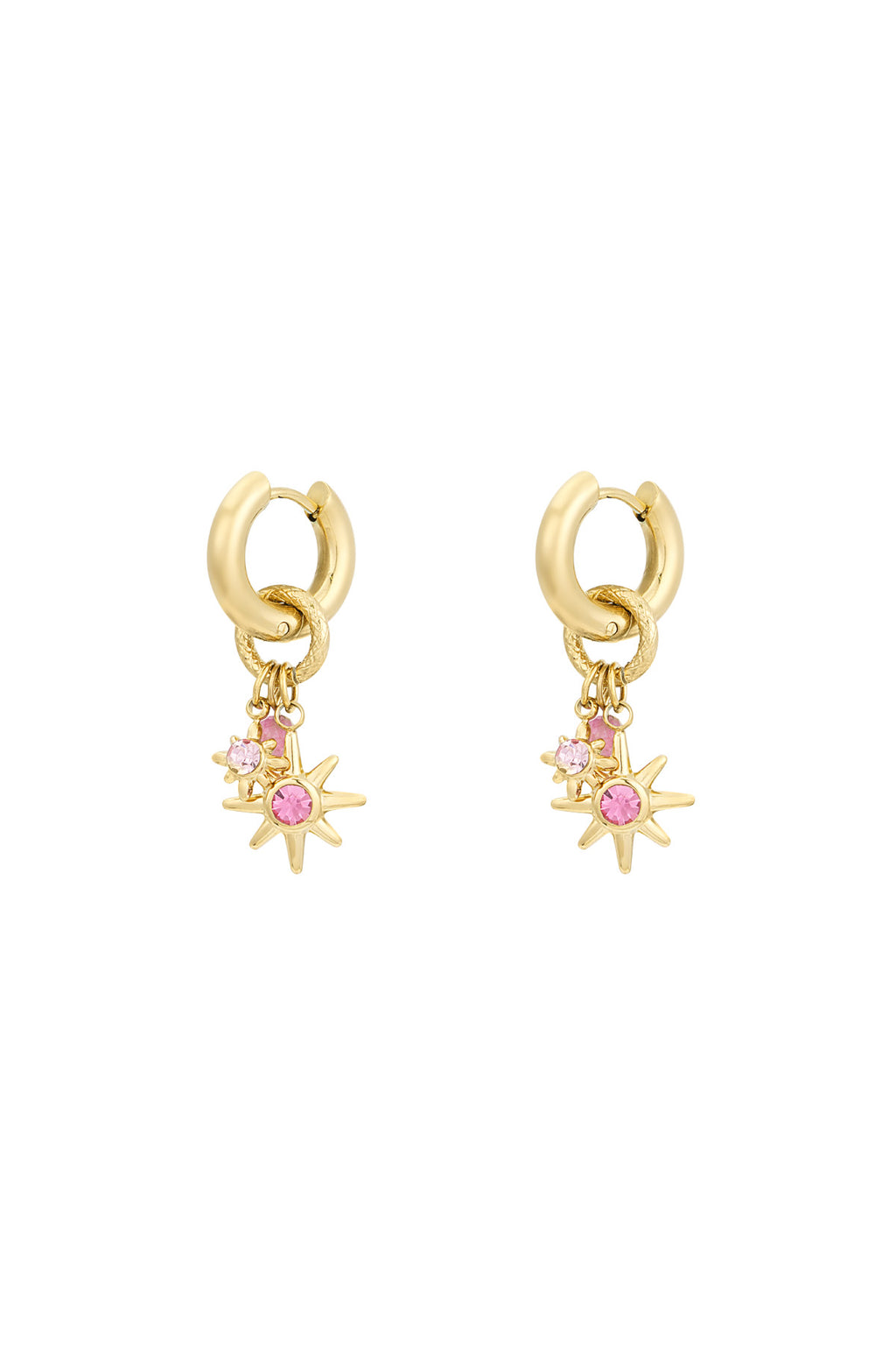 Elegant Pink & Silver Drop Earrings for Timeless Style