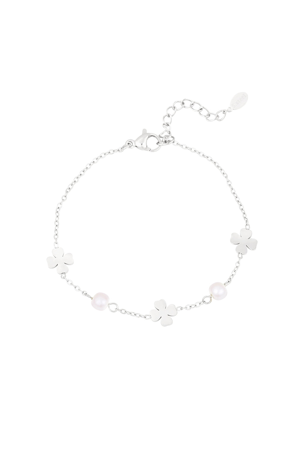 Stylish Stainless Steel Clover Charm Bracelet